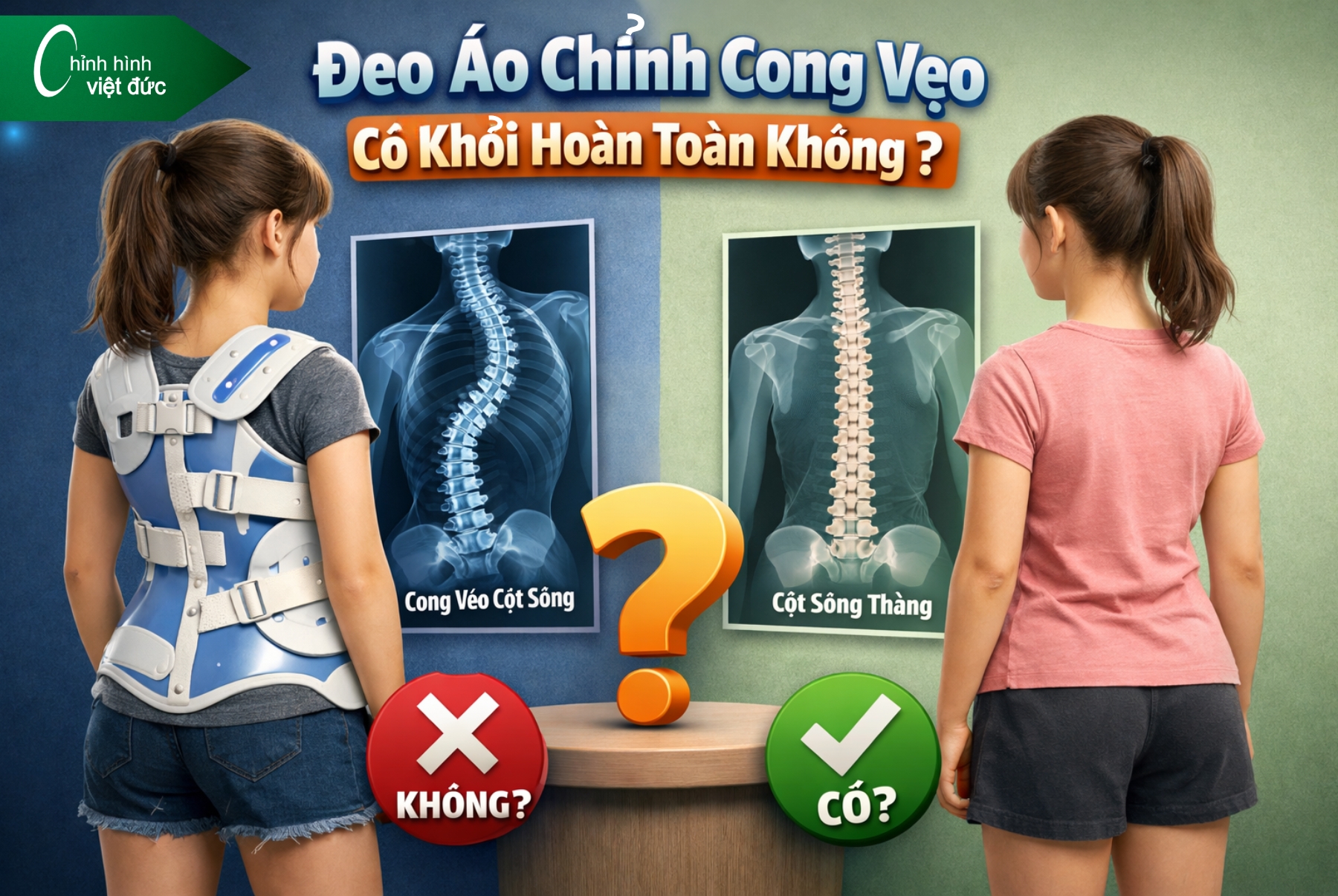đeo áo chỉnh cong vẹo cột sống có khỏi không