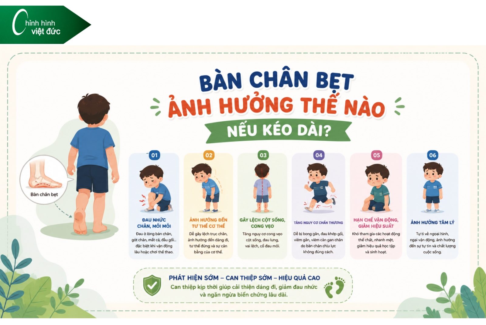 Bàn chân bẹt có tự hết khi lớn không