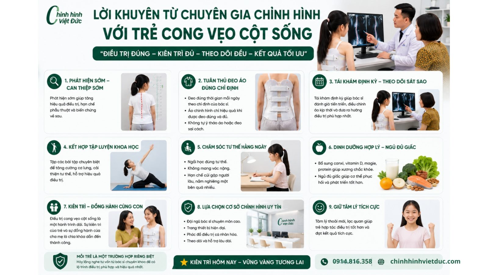 trẻ cong vẹo cột sống cải thiện thế nào