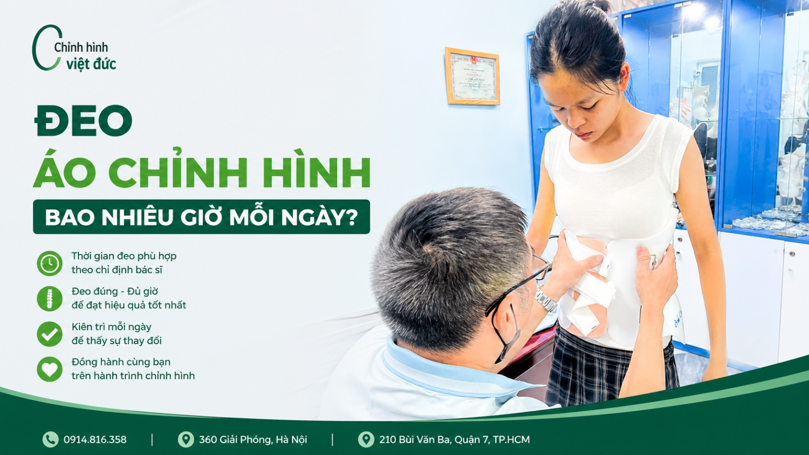 Đeo áo chỉnh hình bao nhiêu giờ mỗi ngày