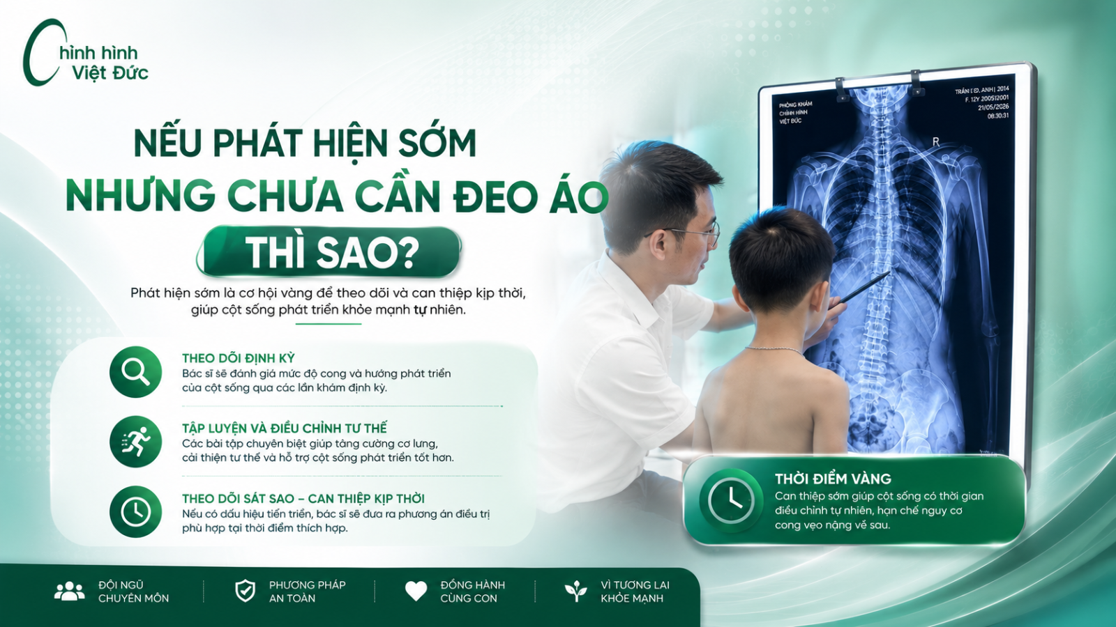 Độ tuổi vàng để can thiệp bằng áo chỉnh hình cong vẹo cột sống