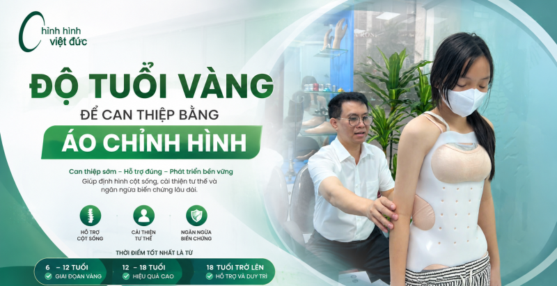 Độ tuổi vàng để can thiệp bằng áo chỉnh hình cong vẹo cột sống