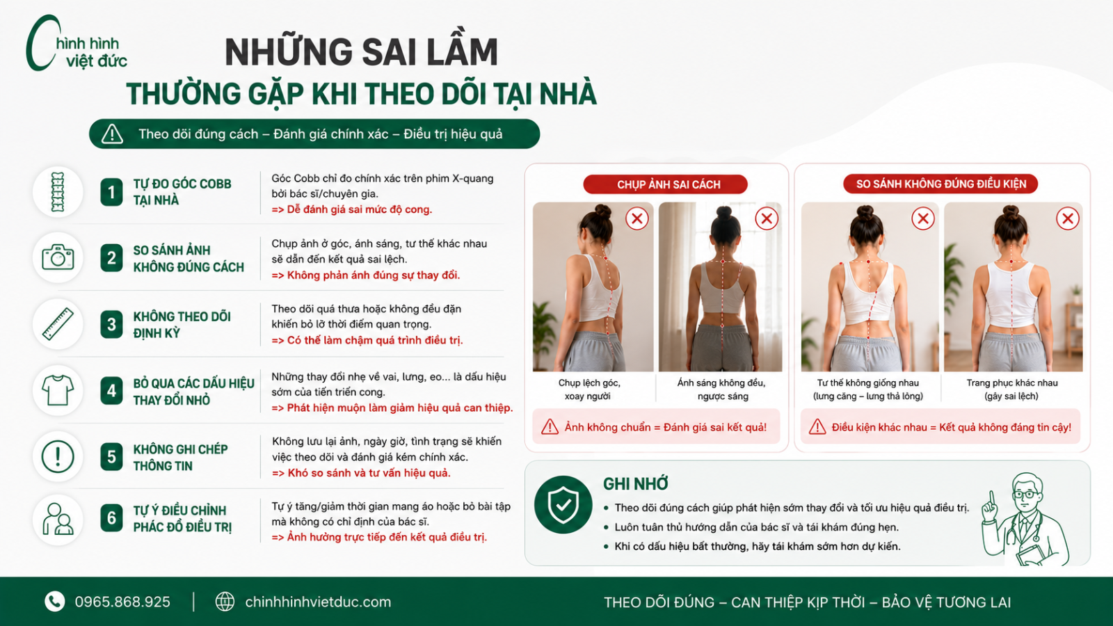 Cách theo dõi độ cong cột sống tại nhà