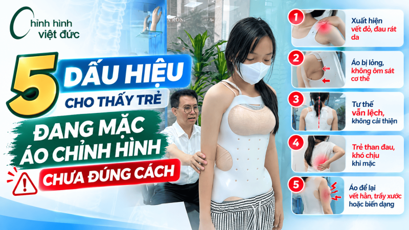 5 dấu hiệu trẻ mặc áo chỉnh hình chưa đúng cách