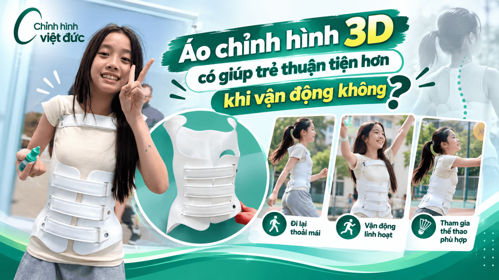 Con có chơi thể thao khi mặc áo chỉnh hình 