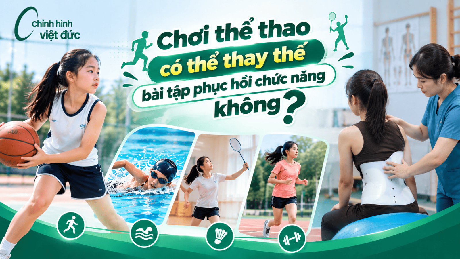 Con có chơi thể thao khi mặc áo chỉnh hình 