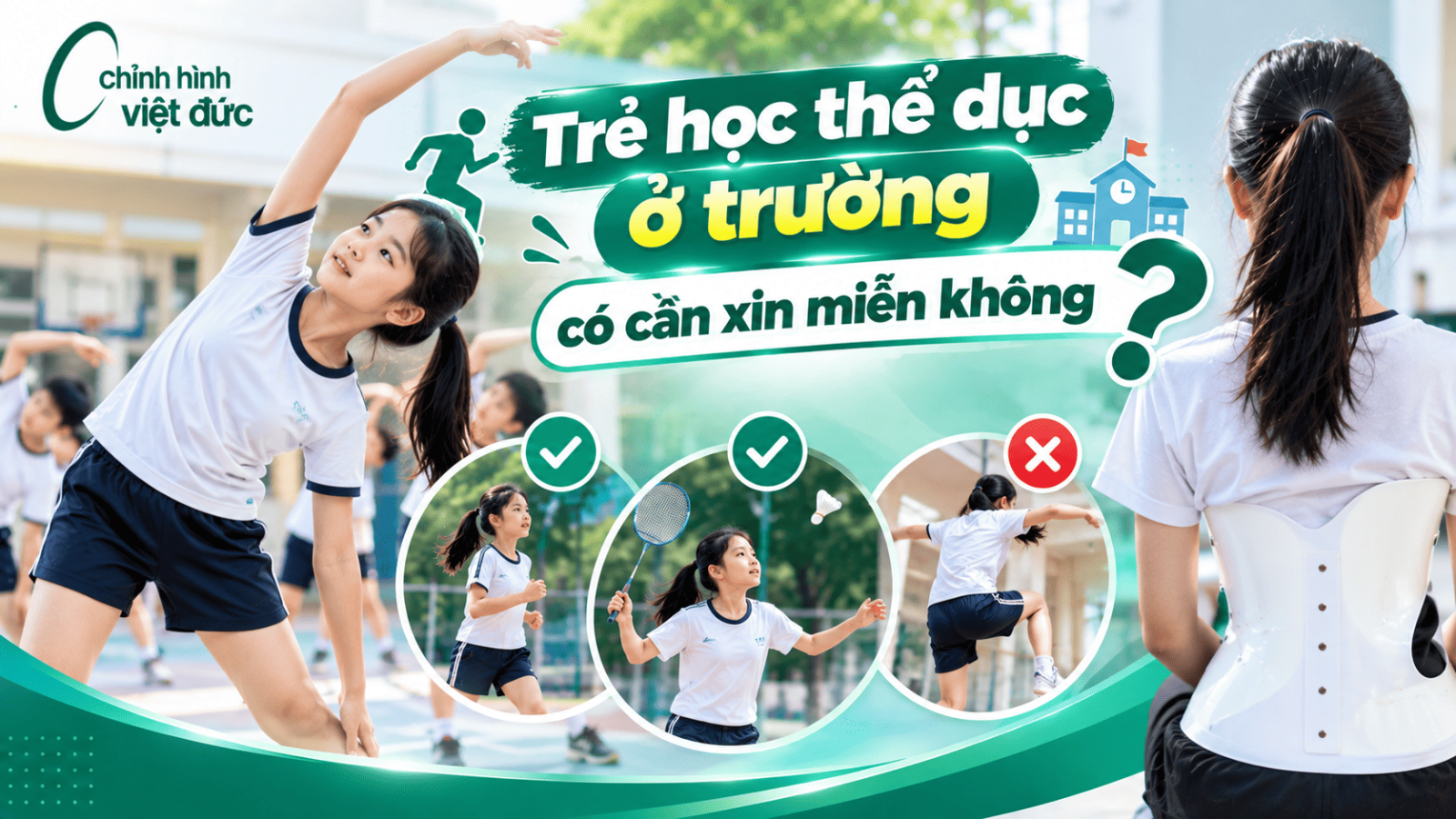 Con có chơi thể thao khi mặc áo chỉnh hình 